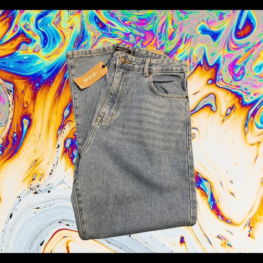 NASTY GAL organic denim high waist mom jeans